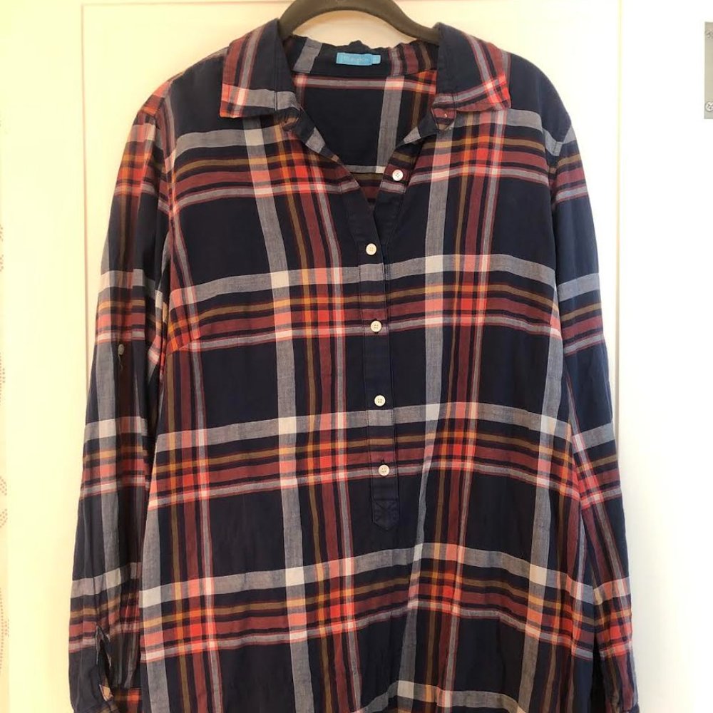 PRICE DROP - j McLaughlin Sz M Plaid Button Down